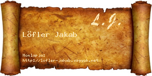 Löfler Jakab névjegykártya